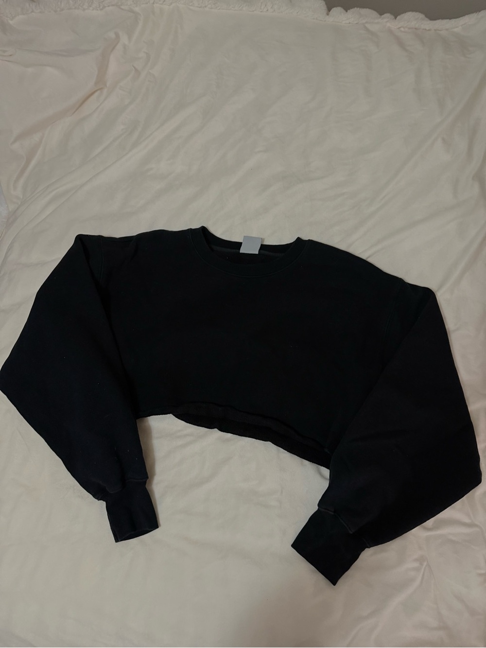 TNA Black Cropped Crew Sweatshirt - Women's